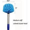 93 inch L Reach Extend Handle Cobweb Duster  Medium Stiff Bristle Brush Cleaning