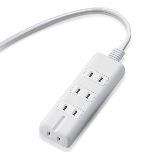 Elecom T-KM01-2430WH Power Strip Magnet, 9.8 ft (3 m), 4 Slots (3 Pins 1), White