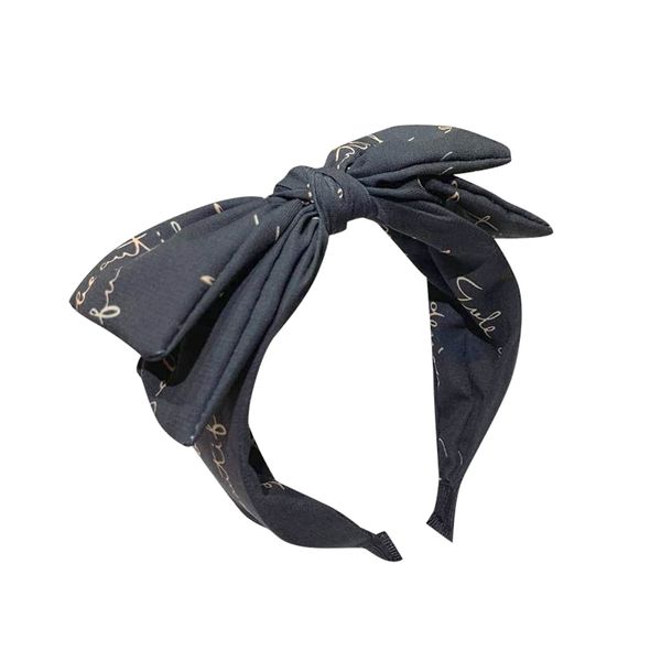 AIXITONG Hair Hoop Printed Bow Tie Hair Band Vintage Big Bow Hairband for Women Sports Workout