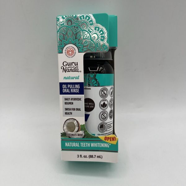 GuruNanda Travel Size Coconut Oil Pulling, 3oz 1 Pack