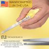 Razor Bump Co. Professional Micro Slant Tweezer, made in USA, Best Precision Tweezers for Eyebrows, Chin Hair, Ingrown Hair Removal – Surgical Grade, Rustproof, Non-Irritating Stainless Steel