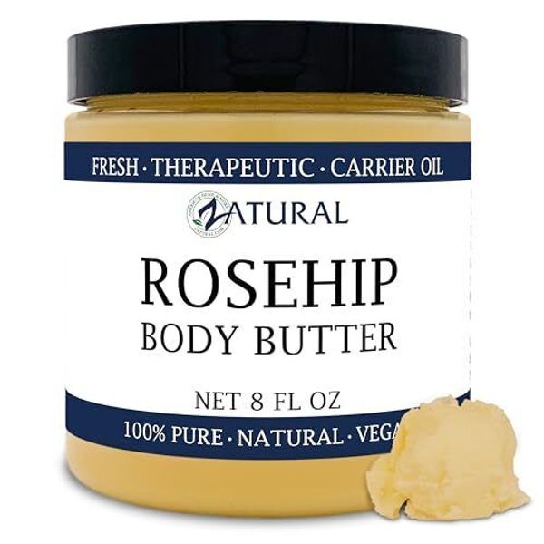 Zatural Organic Seed ROSEHIP BUTTER w/ Virgin Shea (8 oz)- Pure Vitamin C for t