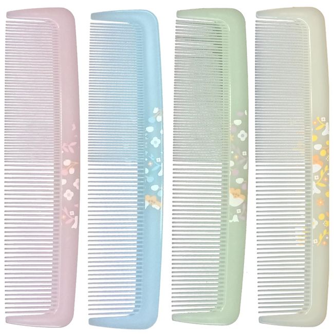 Sizler Beauty 4 Pieces Hair Combs Plastic Combs Fine and Standard Tooth, Hair Cutting Comb, Fine Dressing Styling Combs, Hairdressing Barber Salon Comb for Women Men Hair Care Tool (Multi Color)