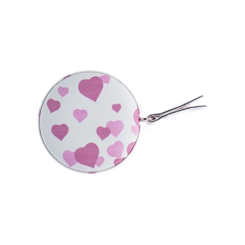The Quilted Bear Heart Retractable Tape Measure with Double Sided Metric & Imperial Measuring Tape for Sewing, Tailors or as a Body Measuring Tape 150cm/60" (Pink Hearts)