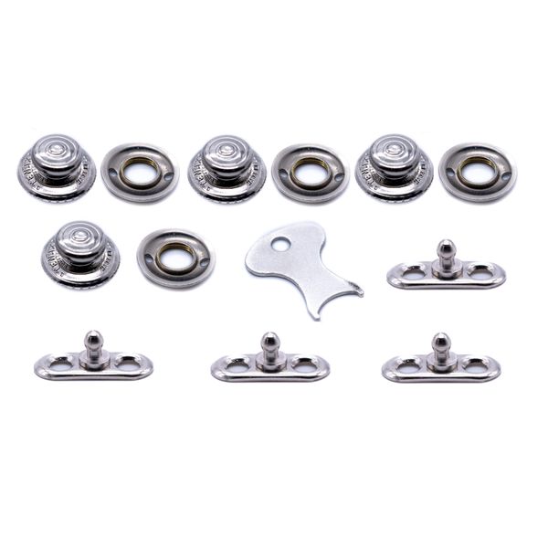 4 x Tenax fastener 2 hole base stud set (Made in England) button nut and stud