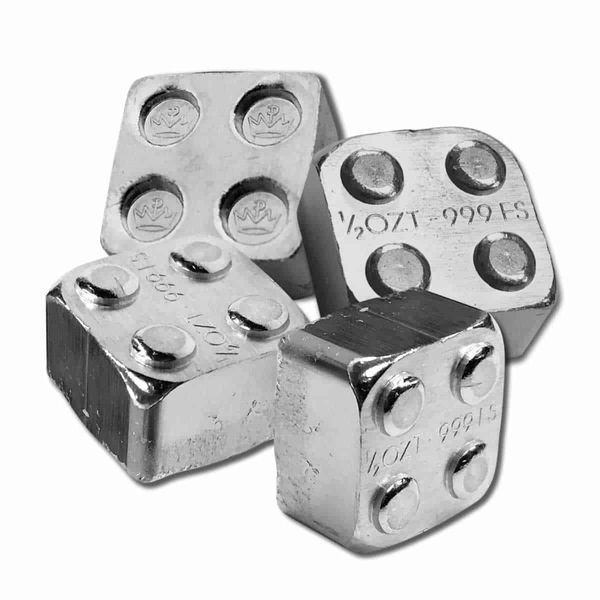 1/2 oz .999 Fine Silver - Monarch Building Block Bar - Half 2x2