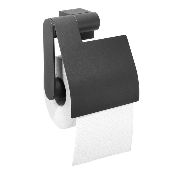 Tiger Nomad Toilet Roll Holder, Stainless Steel, Black, 12.5 x 13.4 x 5.6 cm