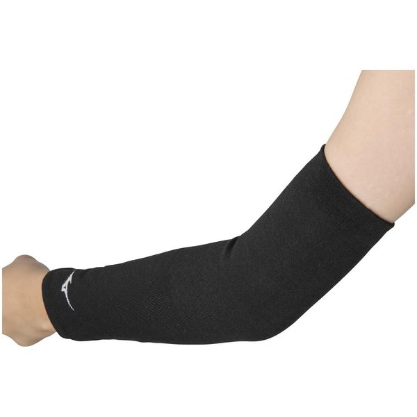 Mizuno V2MYA403 Volleyball Elbow Support (No Padding, Junior), Long Type, Black x White, Pack of 1