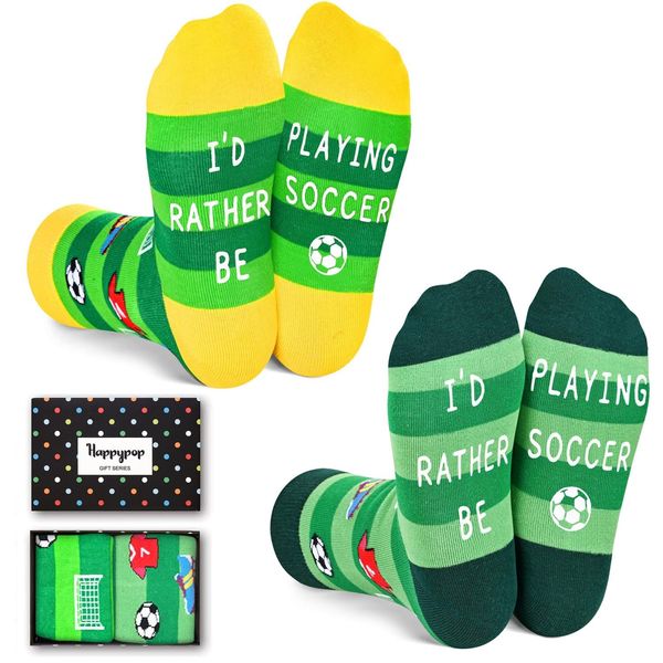 HAPPYPOP Soccer Gifts for Boys Girls Kids, Gifts for Soccer Lovers Players, Preteen Tween Kids Boys Girls Soccer Socks, Grip Socks Soccer Stocking Stuffers
