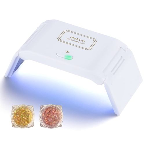 MYKYM UV Light, Nail Dryer, Curing Light, For Resin, Gel Nails, Newest Model, 42 W, Compact Nail Dryer, Foldable, White