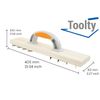 Toolty Stainless Steel Notched Wall Plaster Render - 16" - Soft Blocks Scraping Plane - Scraper, DIY - TLTY-0149