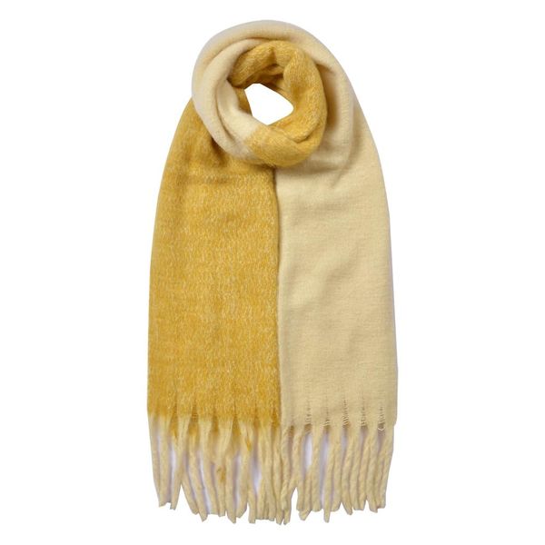 Clayre & Eef Winterschal Damen 40x240 cm Gelb Synthetisch