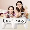 FASTSNAIL Grips Compatible with Nintendo Switch&Switch OLED Model, Wear-resistant Handle Kit Gamepad Replacement for Nintendo Switch Joy Cons &Switch OLED Model for Controller(White,White)