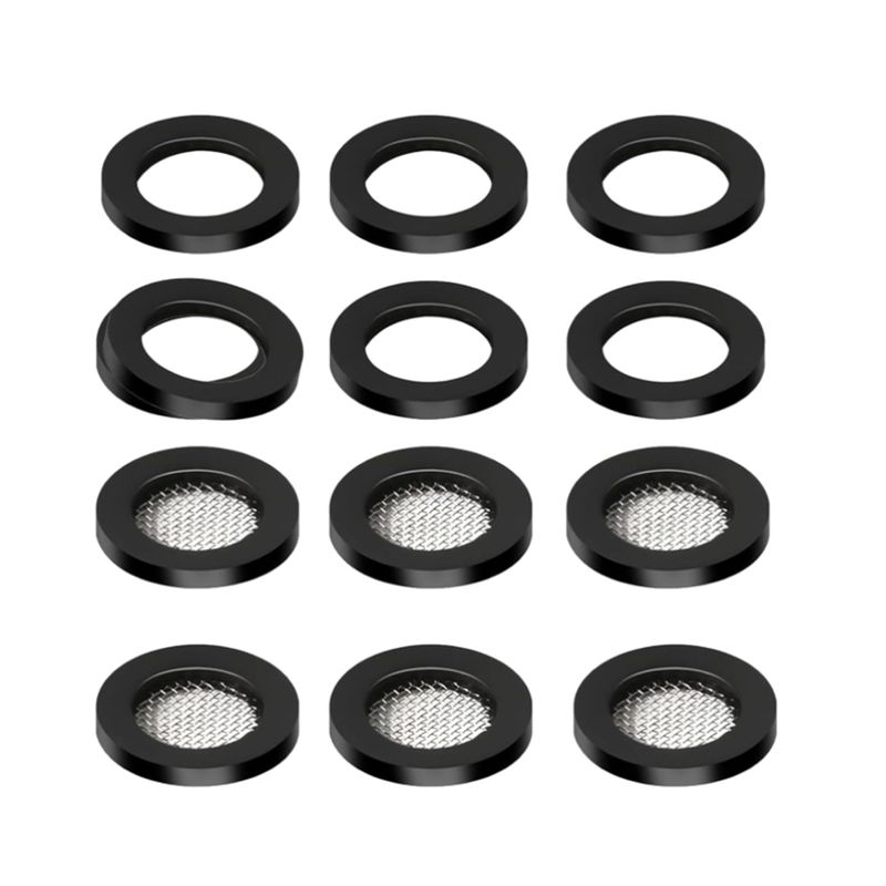 6 Pack 3/4" Shower Head Filter Gasket + 6 Pack Rubber Washer, Creates A ...