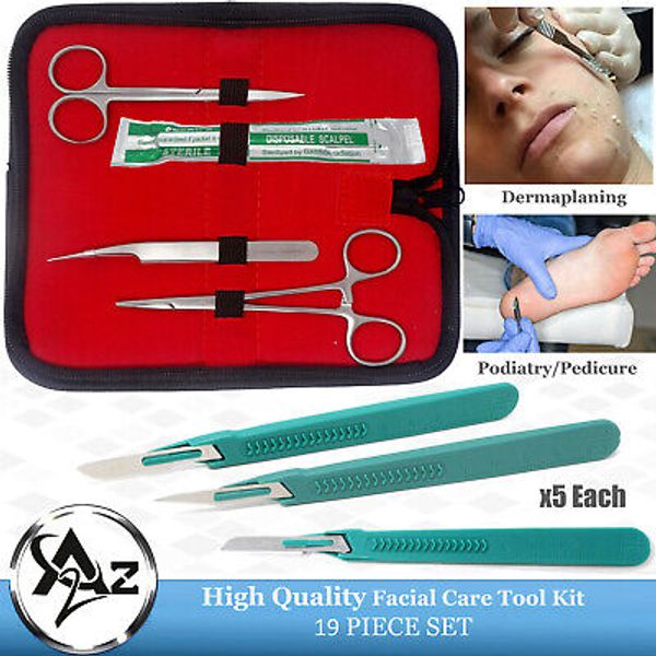 Best Dermaplaning Exfoliating Face Skin Care Kit - Disposable Scalpel #16,10,11