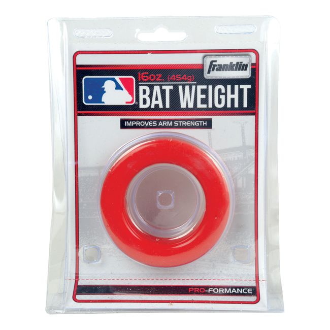 Franklin Sports Baseball + Softball Bat Donut Weight - 16 oz. Batting Donut for Adult + Youth - Classic Hitting Donut for Swing Training + Practice