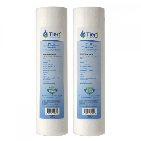 10 x 2.5 Inch 1 Micron Spun Polypropylene Sediment Water Filter 2 Pack