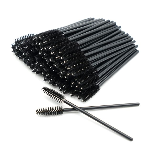 AIYONG 100 Stück Einweg Wimpernbürste, Wimpernbürstchen Wimpern-Applikator Bürste für Mascara, Wimpernverlängerung,Einweg Wimpernbürste Augenbrauenbürstchen,Augen Make Up Tools (Black)