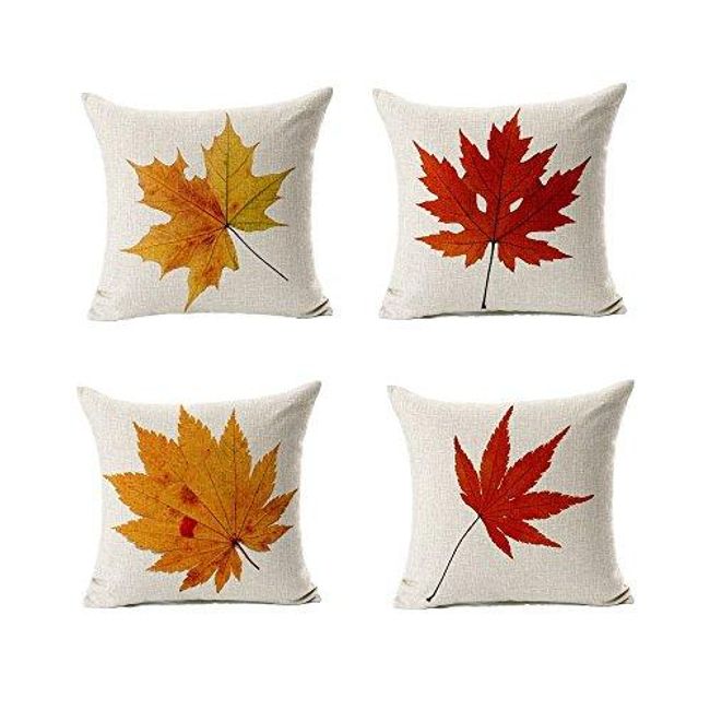 Fall Pillow Covers 18x18 Set of 4 Fall Decoration Outdoor Decorative Throw Couch 