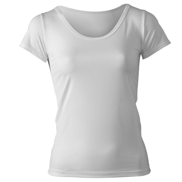 Pleated Pool coolspeed (Cool Speed) Women's Short Sleeve U Neck Shirt White L CS – 32691