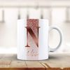 Personalised Marble/Pattern Mug. 7. Rose Gold Initial and Name on Sparkle Stripe