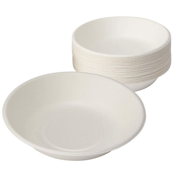 Sunup Sugarcane Pulp Mold, Paper Plates, Safe Quality, P6850MLD (680ml, 50 Pieces)