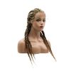 AFBeauty Lace Front Braided Wig Handmade Brown Mix Blonde 5 Braided Wig Synthetic Omber Brown Box Braided Afro Braiding Hair for Women Makeup Party