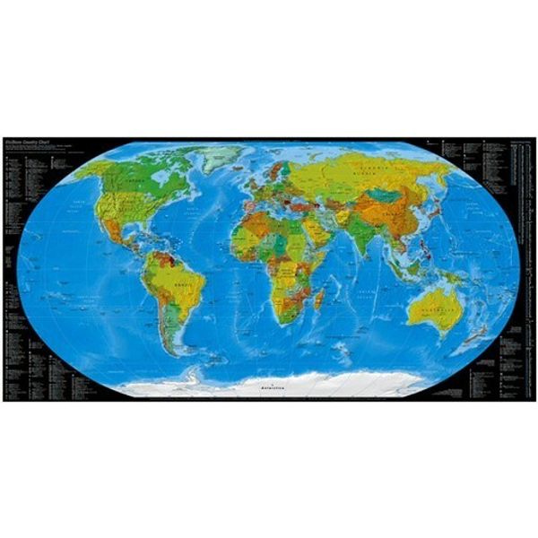 WORLD MAP POSTER Country Chart RARE HOT