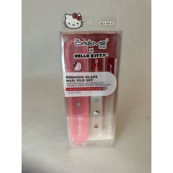 Hello Kitty PREMIUM GLASS NAIL FILE SET (Pink) - New Crème Shop X