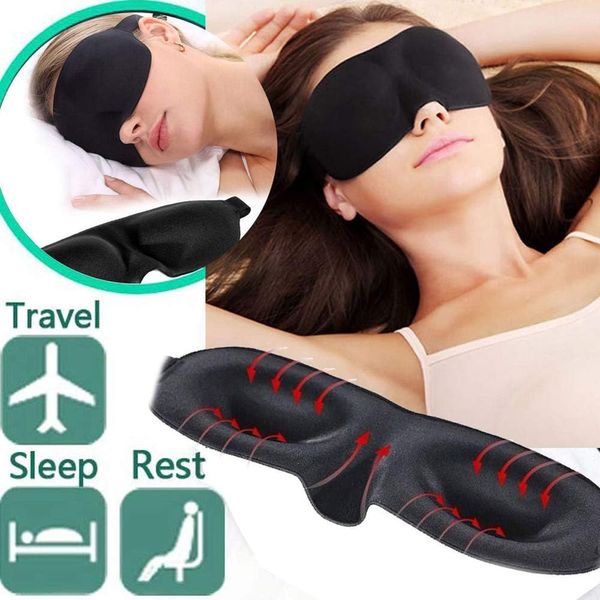 Black Eye Mask for Sleeping Shade Cover Blindfold Eye Patches Travel Sleep Cover | Nap Travel Gift Breathable Eye Blinder with Nose Pad for Men Women Sleep and Snoring Aids