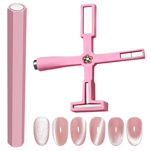 Cat Eye Magnet, Nail Magnet Dual-Headed Hexagonal Wand, Cat Eye Gel Nail Polish Magnet for Salon-Quality Manicures at Home, Cats Eye Magnetic Tool Ideal Gift for Nail Enthusiasts