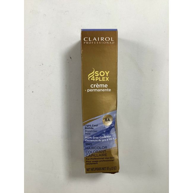 Clairol 8A Light Cool Blonde Permanent Creme Hair Color 2 oz NEW!