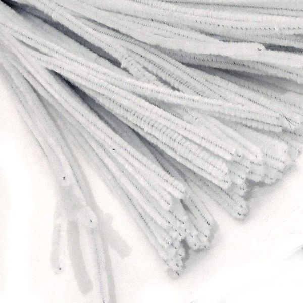 The Crafts Outlet Chenille Stems, Pipe Cleaner, 20-inch (50-cm), 250-pc, White