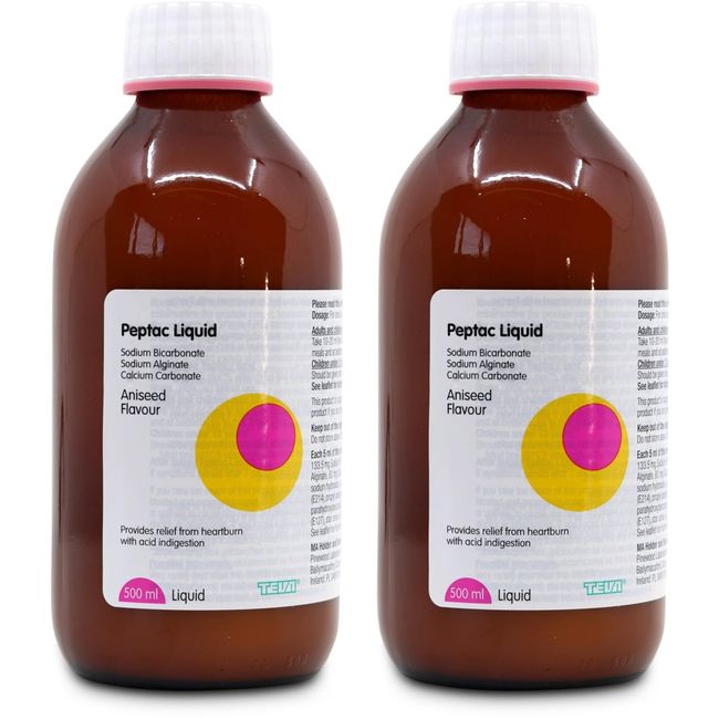 2 X Peptac Aniseed Liquid x 500ml | Heartburn Reflux