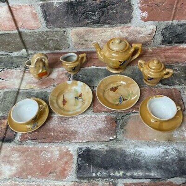 Vintage Mini Glass Play Tea Set Bundle