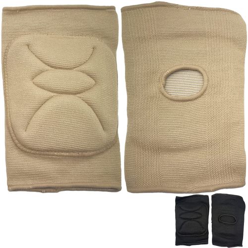 DANCEYOU Knee Pads Brace Sport Support thick Sponge Anti-Slip Collision for Teenager and Adult Dance Yoga Volleyball Exercise Garden, Nude, L