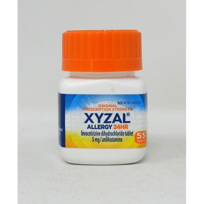 Xyzal 24HR Allergy Relief 5mg Antihistamine Tablets 55 Count (NO BOX)