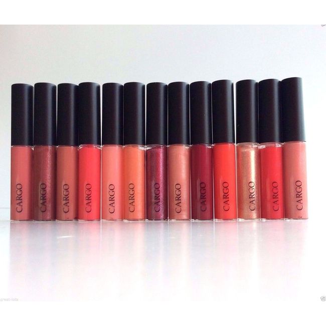 Lot of 50 - Cargo Lip Gloss .15 oz  10 Shades!  Boxed  Wholesale/Resale