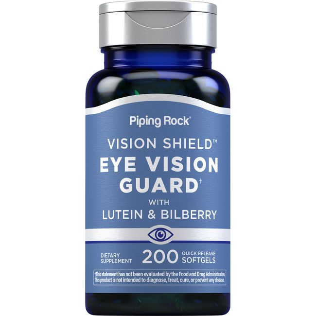 Lutein and Zeaxanthin Supplements | 200 Softgels | Eye Vision | by Piping Rock