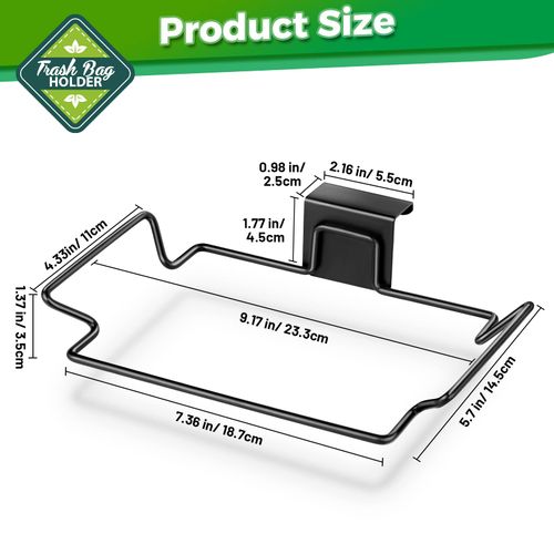 HNYYZL Trash Bag Holder,2 Pack Trash Bag Holder for Cabinet Door and Cupboards,Stainless Steel,Black,Plastic Bag Holder under Sink,Use for Kitchen,Bathroom,Camper,Rv