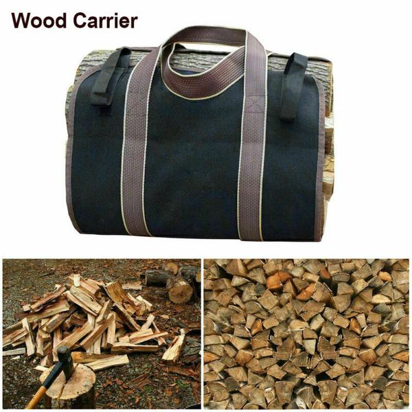 Indoor Carry Wood Holders Canvas Log Tote Bag Canvas Firewood