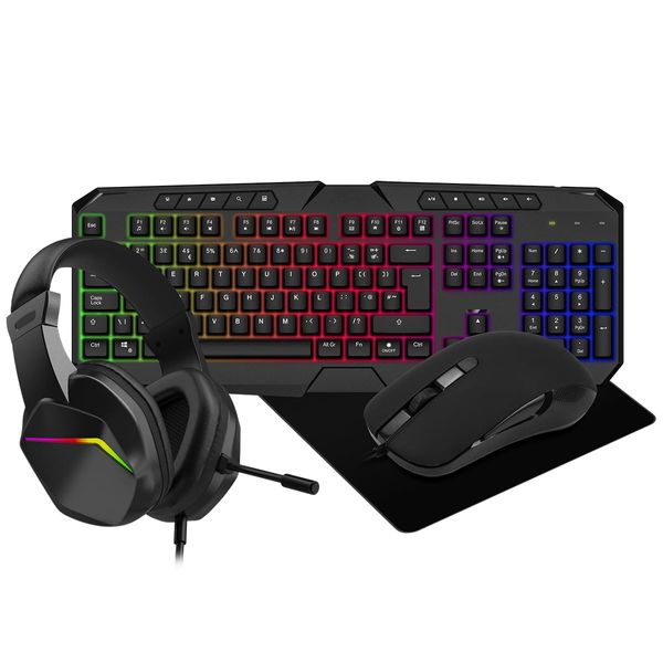 CiT Raptor 4 in 1 RGB Combo Kit Keyboard, Mouse, Pad & Headset