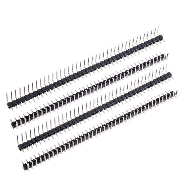 Sourcingmap 5Pcs 2.54mm Pitch 40P Single Row Curved Connector Pin Header Strip for Prototype Shield