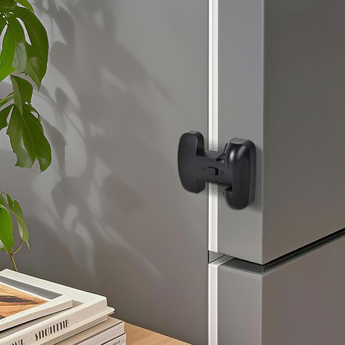 Refrigerator Fridge Door Lock for Kids Child Safety Locks for Doors Freezer Door Lock Easy to Install Keep Door Closed Child Proof Refrigerator，Freezer Door Lock 1 pack, Black