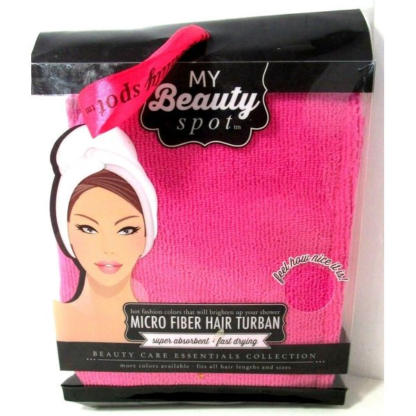 My Beauty Spot Hair Turban Super-Absorbent Micro Fiber Dry Fast Pink, New