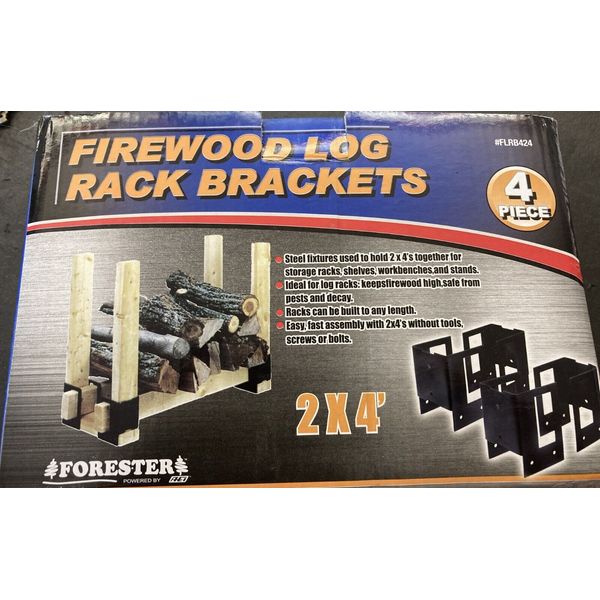 Firewood Log Rack Brackets Fireplace Wood Storage Holder kit