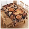 Walmsco Tablecloth Brown Round Wood Decor For Dining Room Kitchen Rectangular Table Cover 132 * 178cm