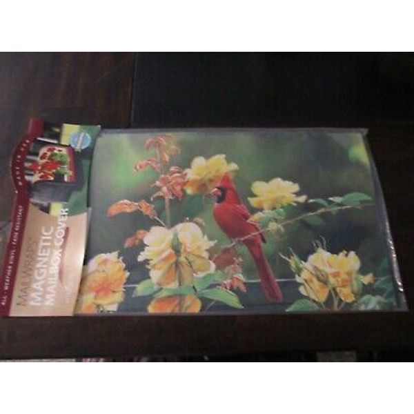 Studio M Rose Garden Cardinal Magnetic Mailbox Cover, NEW