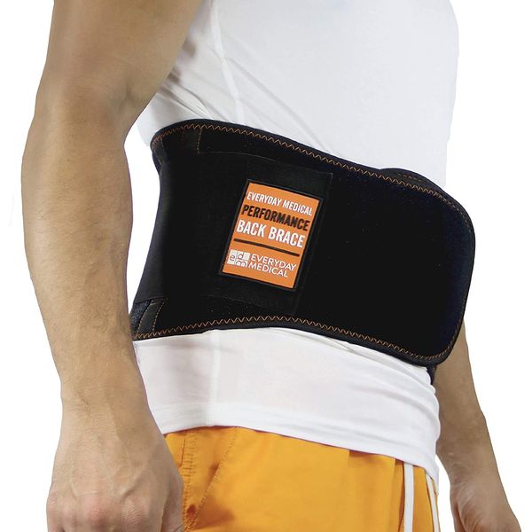 Lumbar Support Belt I Lower Back Brace by Everyday Medical I Targeted Lower Back Pain Relief for Back Spasms, Sciatica, Weight Lifting Waist Gym Belt for Sports I for Men and Women l Small/Medium