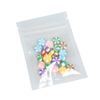 100PCS Clear/White Polyethylene Flat Reclosable Zip Bags 6.5x9cm (2.5x3.5")
